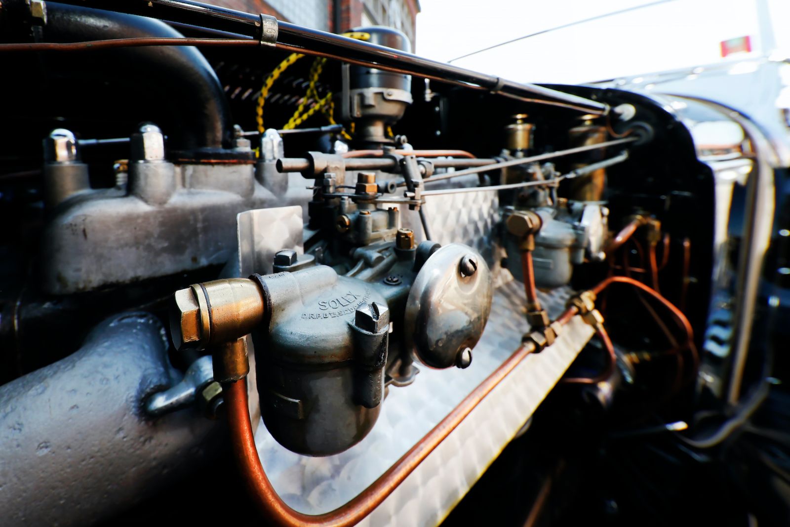 Motor eines Vorkriegs-Roadsters im Detail